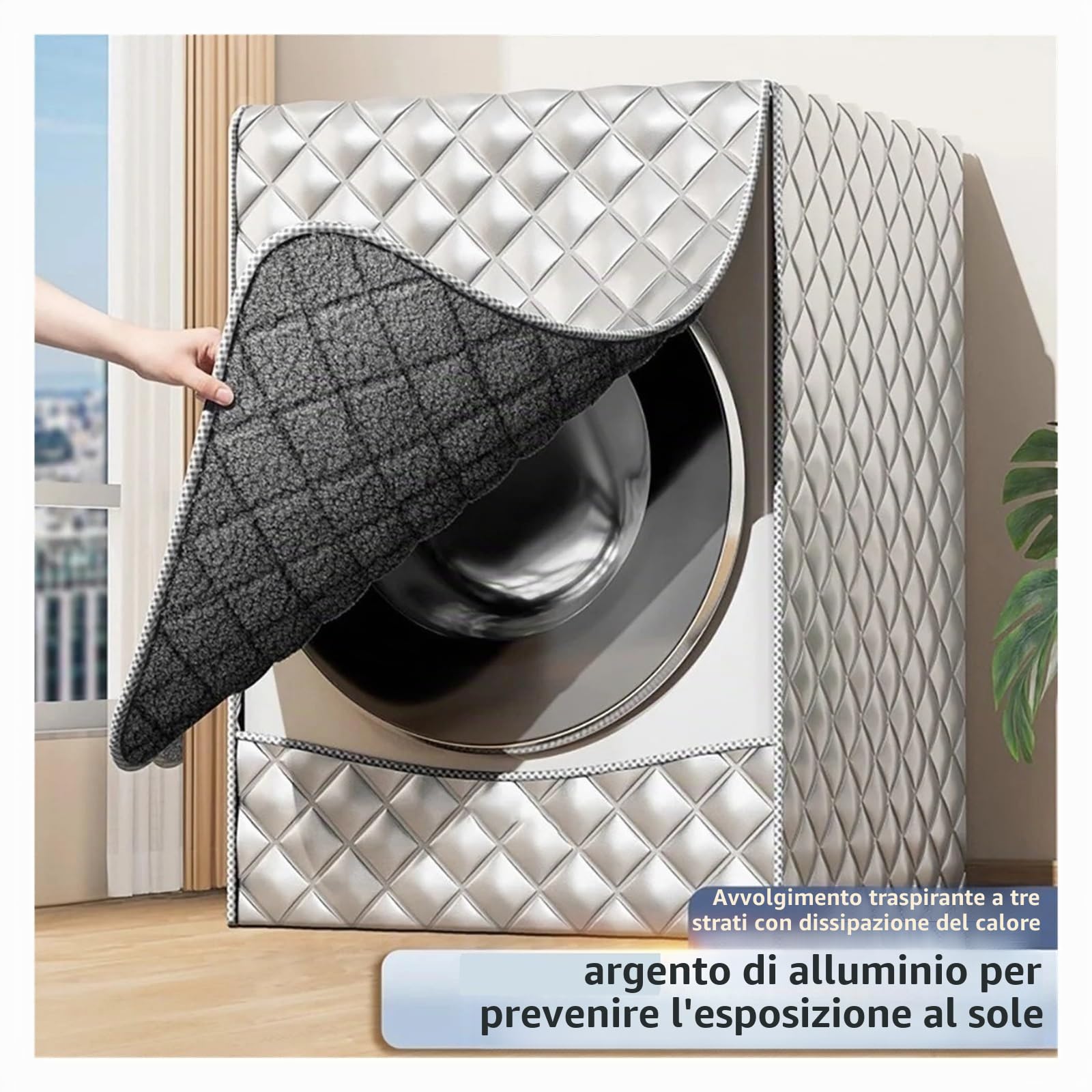 Copertura For Lavatrice/asciugatrice In Velluto E Ispessimento, Protezione Solare, Coperture Impermeabili For Isolamento Termico, Lavatrice(60x60x85cm)