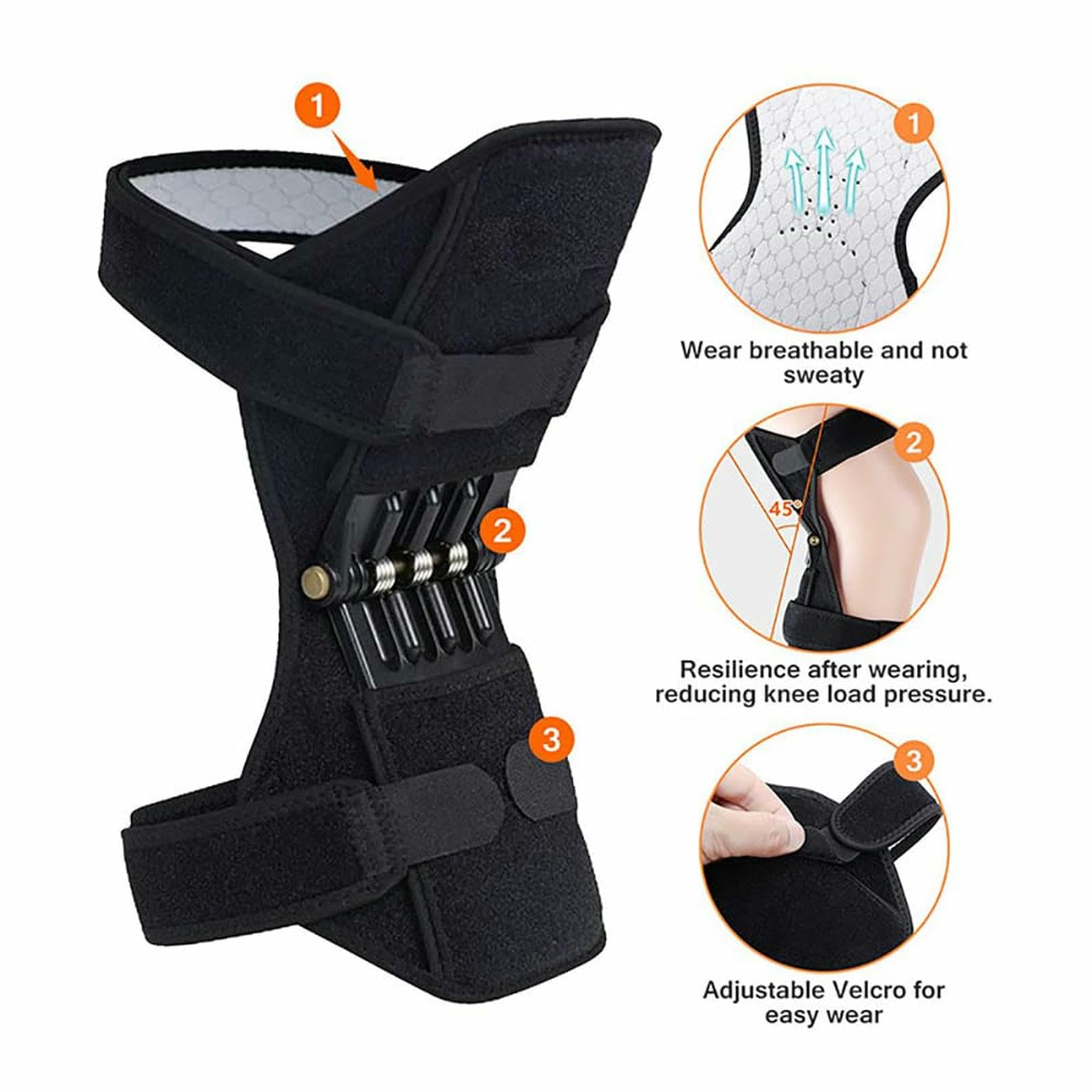 Genérico Exoesqueleto potenciador de Rodilla (1 par), Soportes articulares para Rodilla, para Sentadillas, Escalada y Entrenamiento de Jogging.
