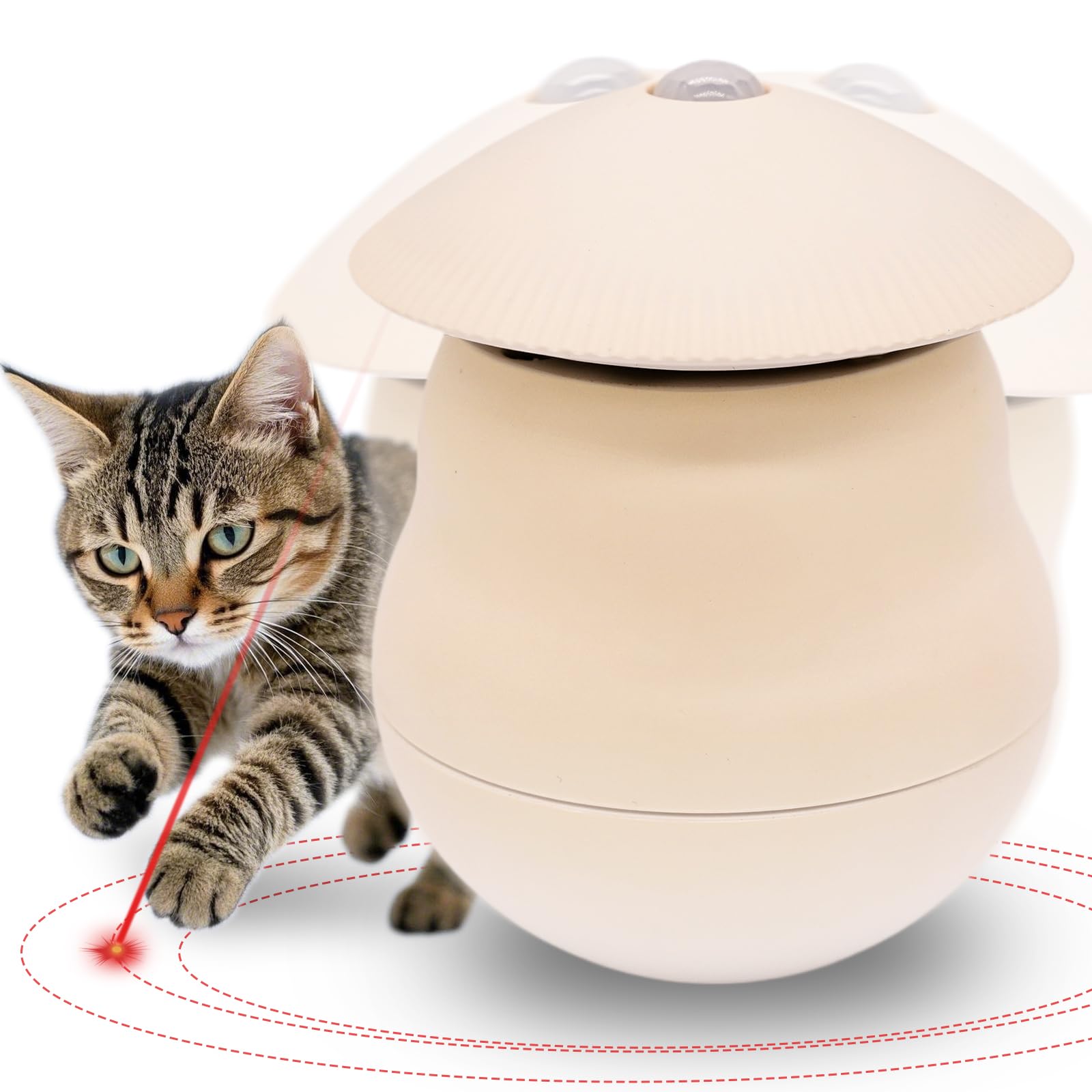 Meill cat Laser Toys, Interactive Laser cat Dog Toys, Rechargeable Tumbler Interactive Toys, 3 Adjustable Modes, 360° Irre...