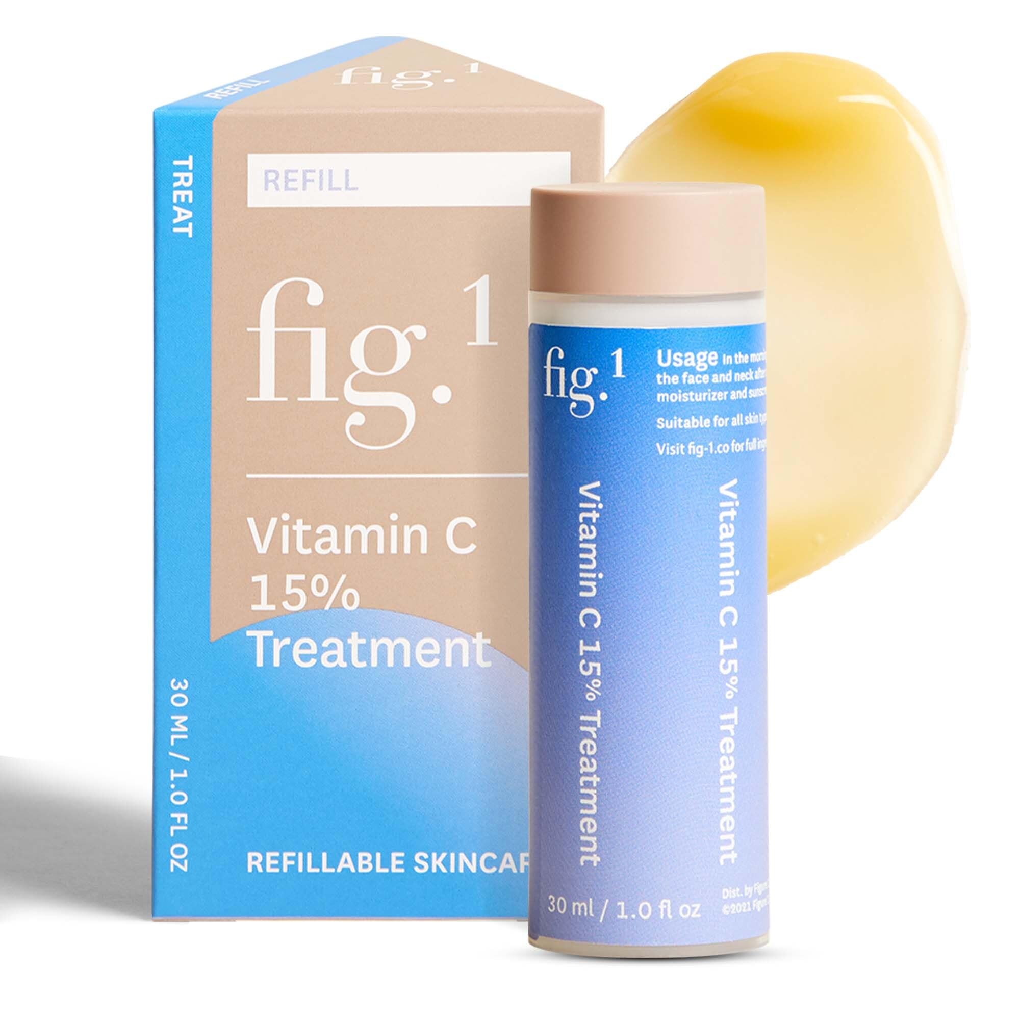 Fig.1 Vitamin C 15% Face Serum Refill for Women – Hydrating, Antioxidant Serum for Face – Moisturizing Facial Skin Care Treatment for Dry, Oily,