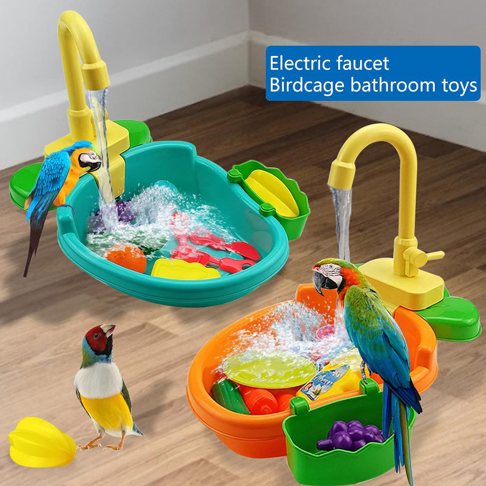 Vogelbadewanne Mit Spiegel – Kunststoff-Badewanne Für Papageien & Vögel, 18,3 X 8,1 X 3,5 Cm