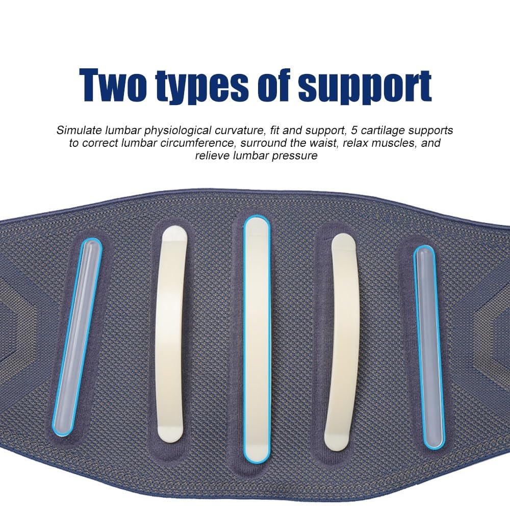 Faja Lumbar con 5 Soportes para aliviar el Dolor Lumbar, Faja Deportiva para la Cintura, Faja Reductora de Cintura, Faja Abdominal Unisex para Adelgazar y Fitness.