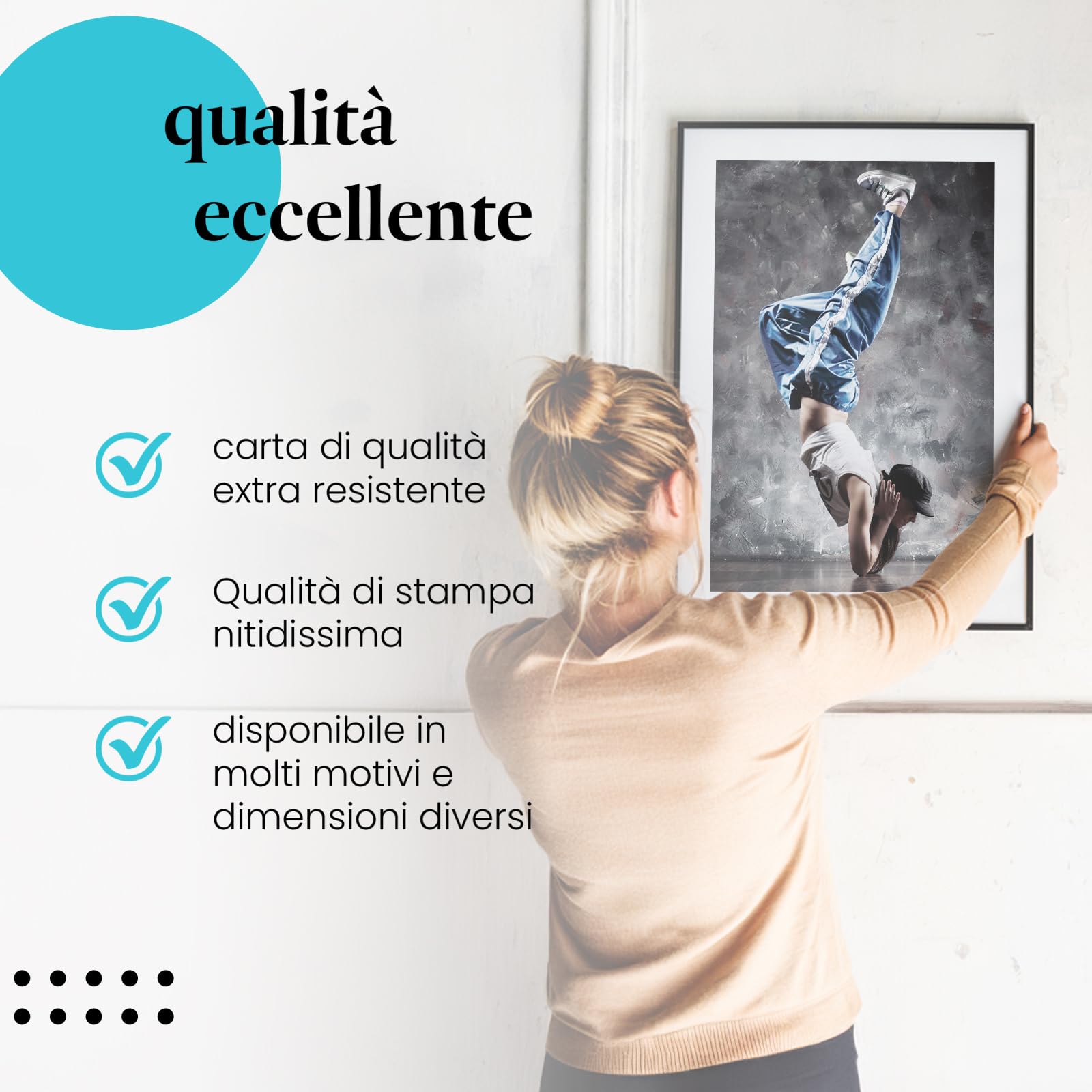 Postereck - 0519 - Hip hop, ballerina Street dance Danza Musica Donna - Decorazione da Parete, Stampa Fotografica, Idea Regalo, Quadri - Tela - 100,0 cm x 75,0 cm