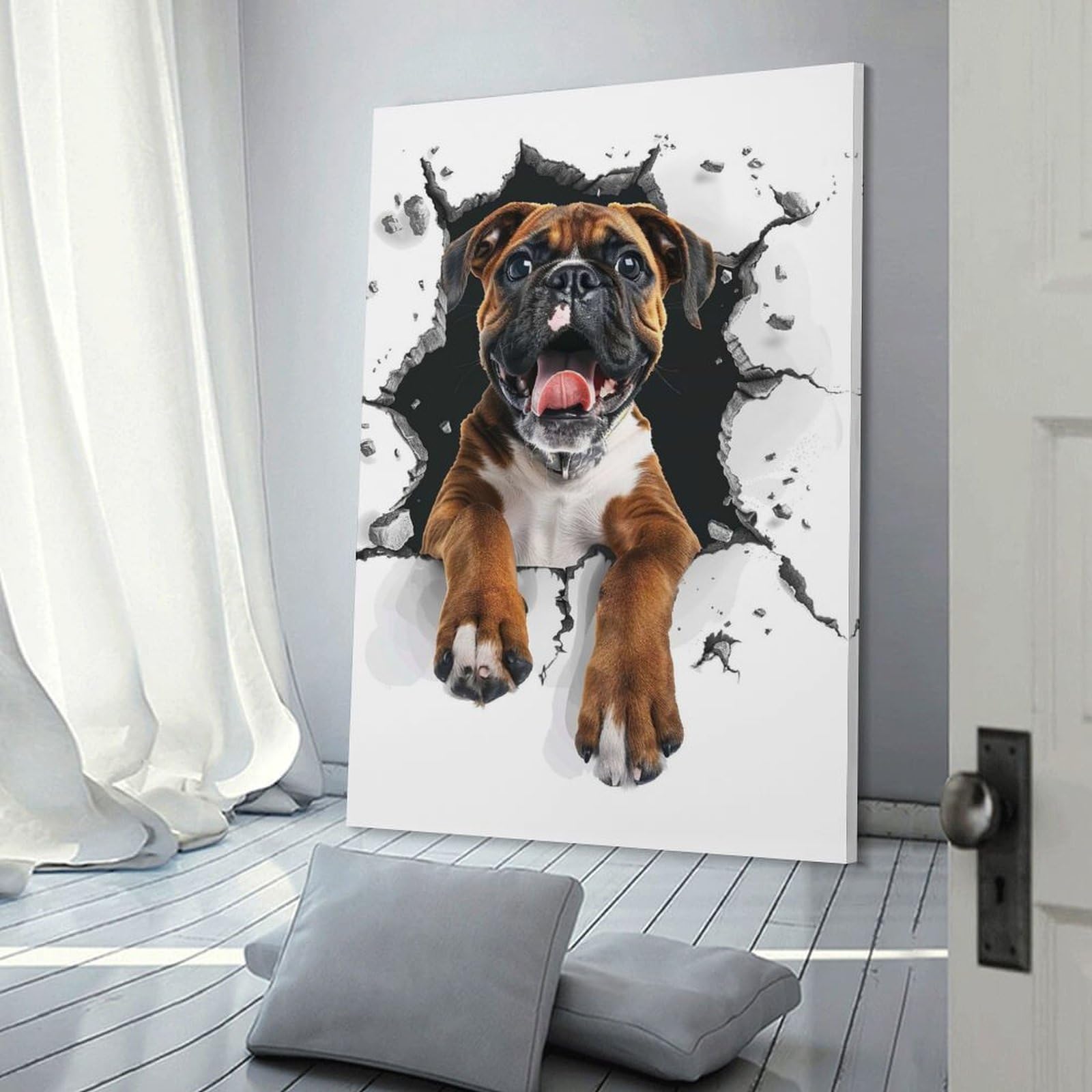 Junmoney Boxer(2) Canvas Art Print 20x30inch(50x75cm), for Bedroom Decor, Cosy Corners Or Studios, An Easy Wall Refresh for Bedrooms