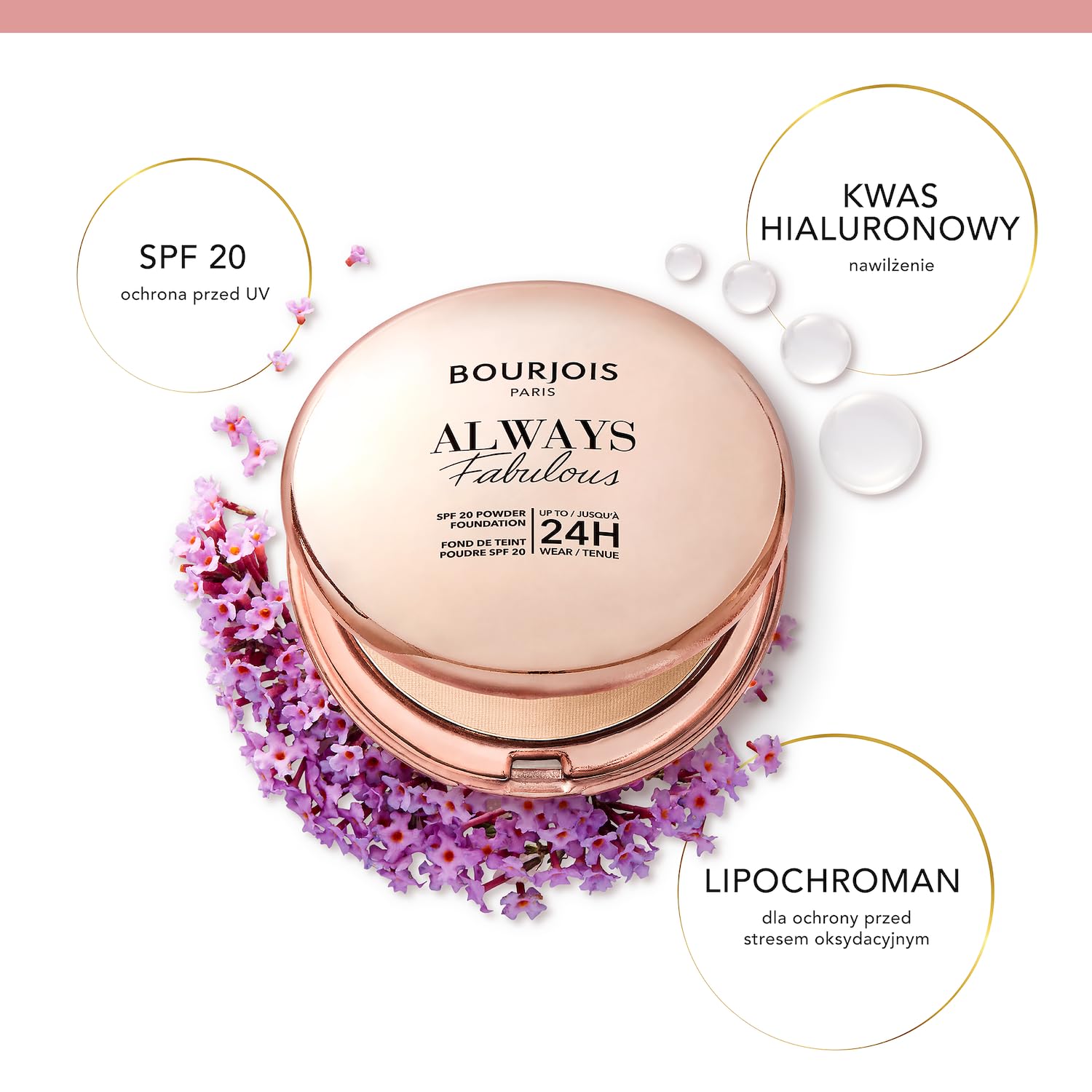 Bourjois Always Fabulous matujący puder z filtrem SPF20 nr 100 Rose Ivory, 7g