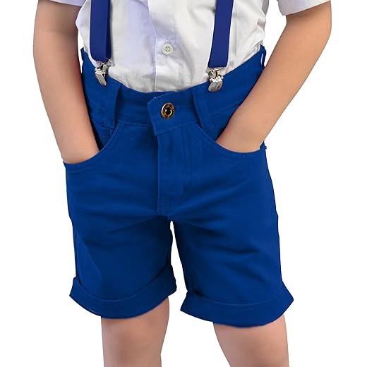 Bermuda Infantil em Algodão, Azul Royal, Estilo Casual, com Bolsos