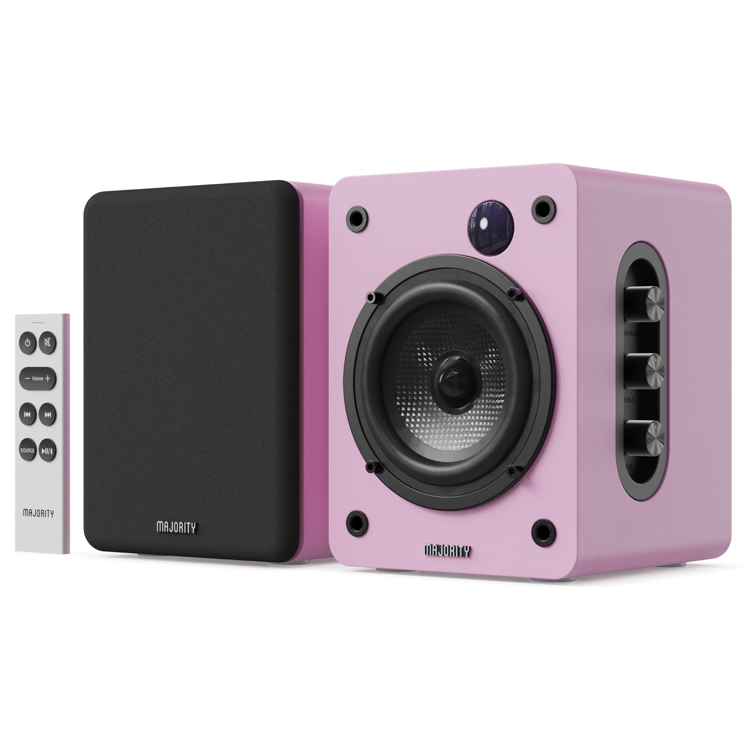 Majority Enceintes PC Monitoring, 60W 2.0 Enceinte Platine Vinyle (Rose) - Les Beatles, Paul McCartney, John Lennon, RIngo Starr, George Harrison Majority Enceintes PC Monitoring, 60W 2.0 Enceinte Platine Vinyle (Rose)