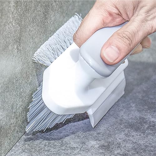 Cepillos de limpieza 4 en 1 Cepillo de limpieza para suelos con escobilla de goma en forma de V, cepillo limpiador de lechada de azulejos, cepillo