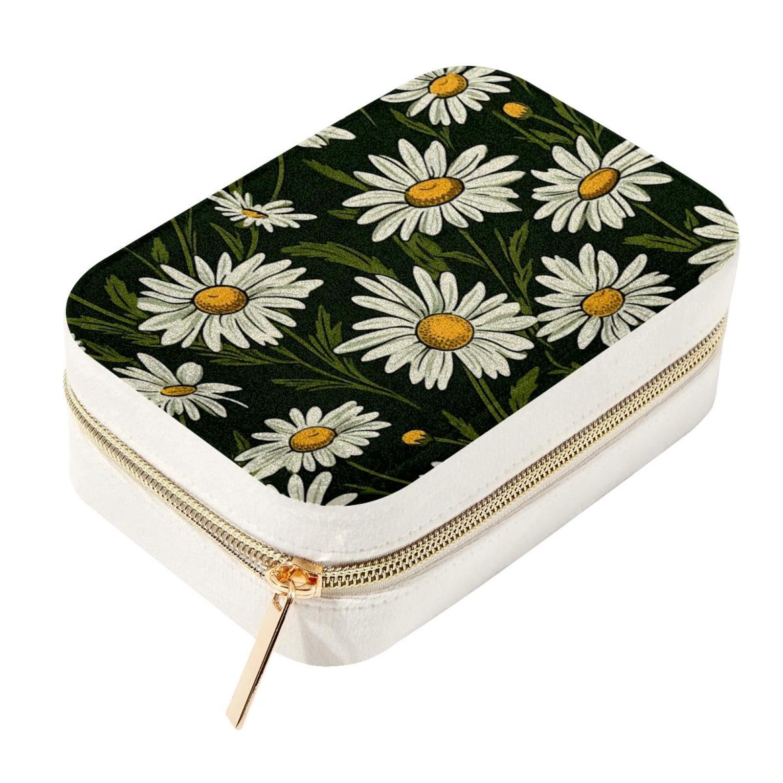 Boîte à bijoux double couche Little Daisy pour bagues et colliers élégante