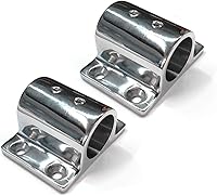NRC&XRC 316 Stainless Steel 90° Boat Handrail Fittings Pair - Rectangle Base Stanchion Mount for 1" (25mm) Marine Tubes