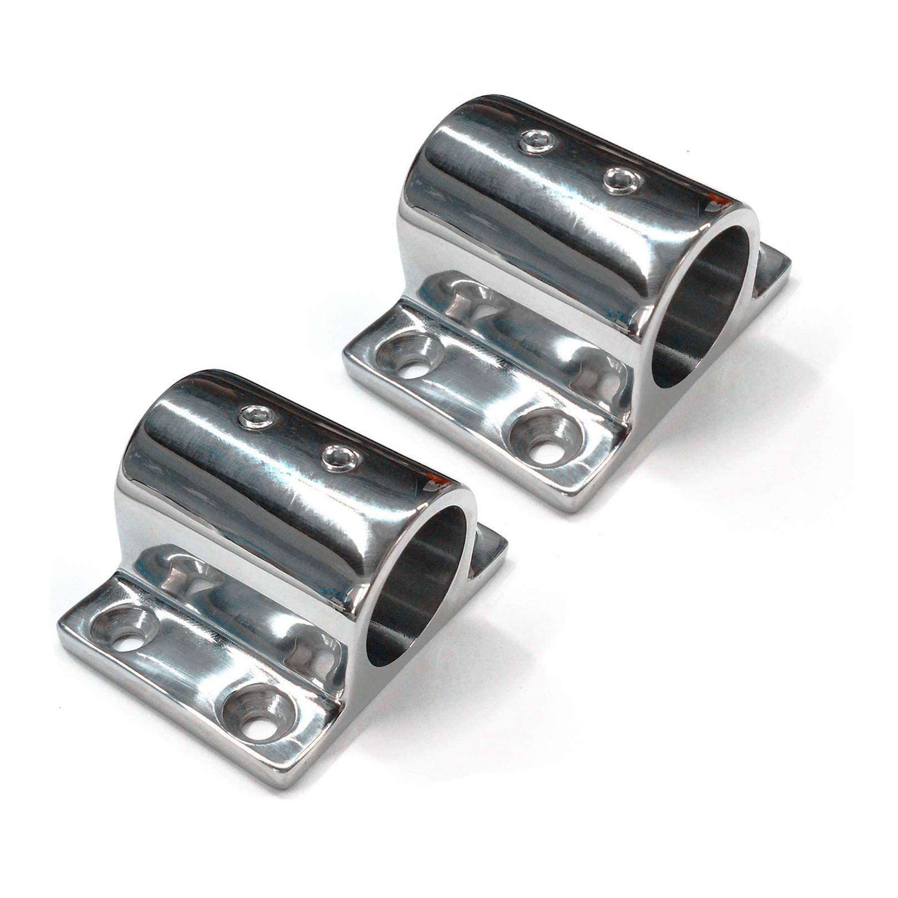 Pair Marine Boat Hand Rail Fitting 316 Stainless Steel 90 Degree Stanchion Rectangle Base Mount Hand Rail Fitting for 7/8inch (22mm) Tube