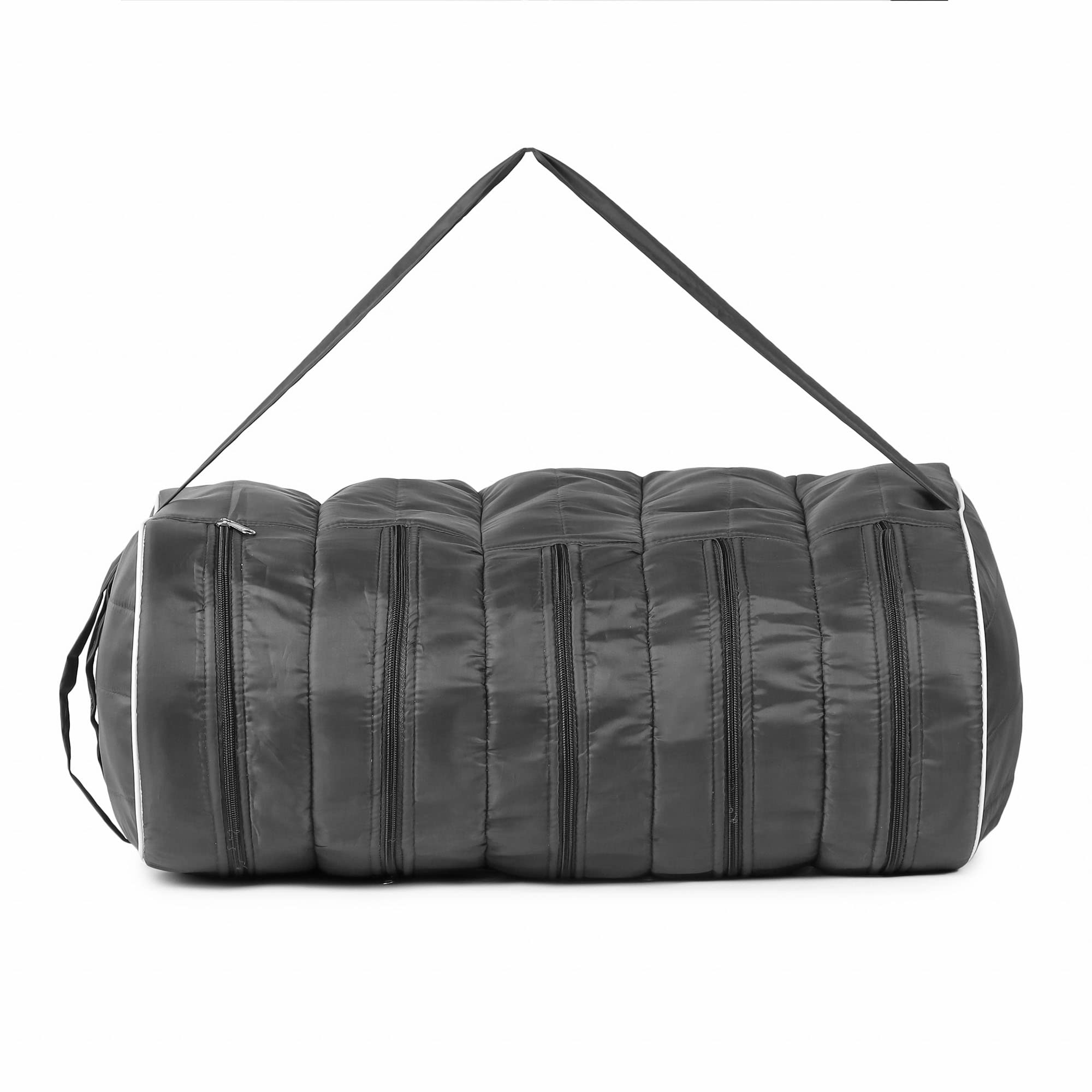 Peafowl Parachute Unisex Shoe Box | Hanging Shoe Storage & Organizer Cylindrical Travel Accessories Kit Strapy 5 Zipper_Pack Of 1 (Black Shoe)