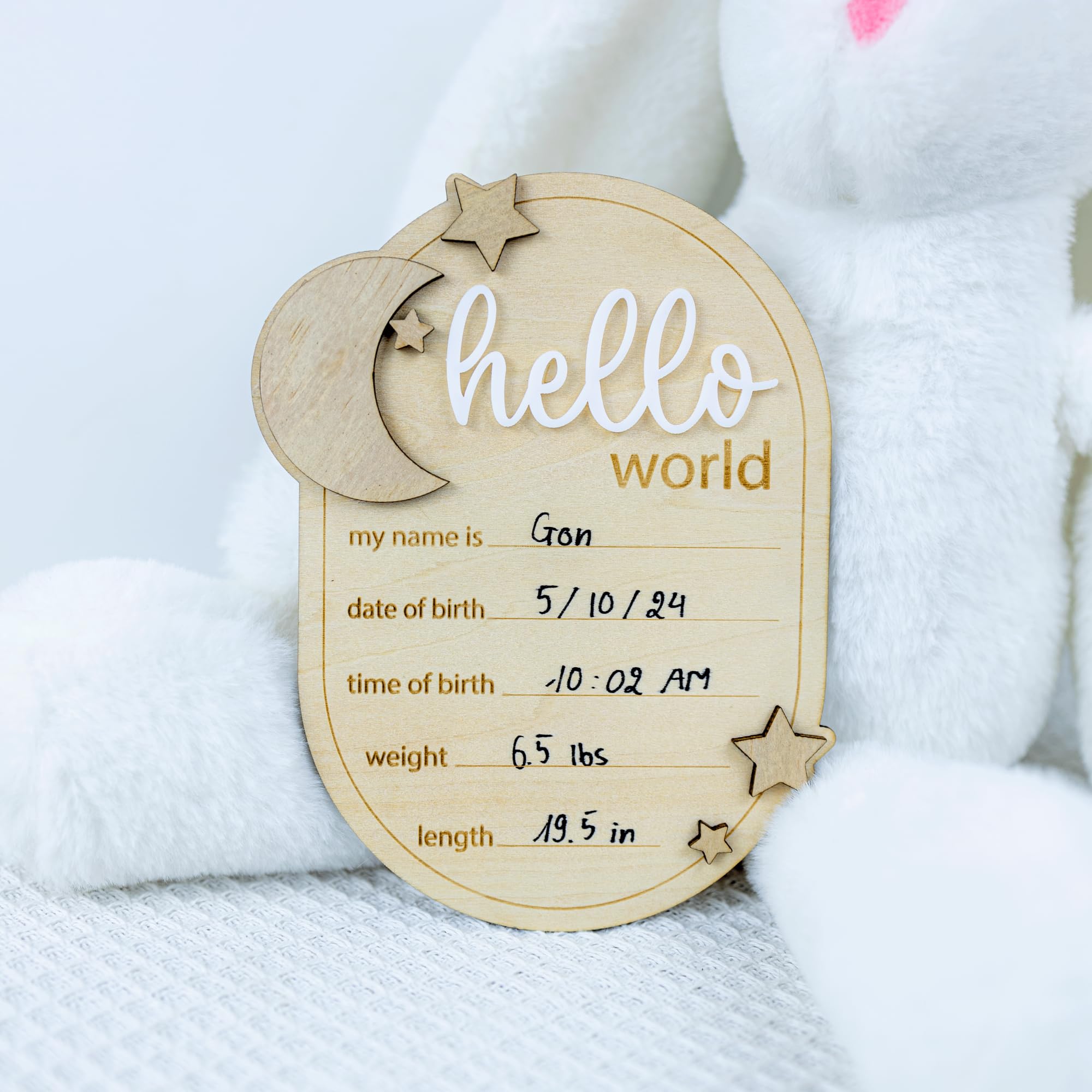 Baby Announcement Sign Personalized Wooden : Birth Announcement Plaque ...