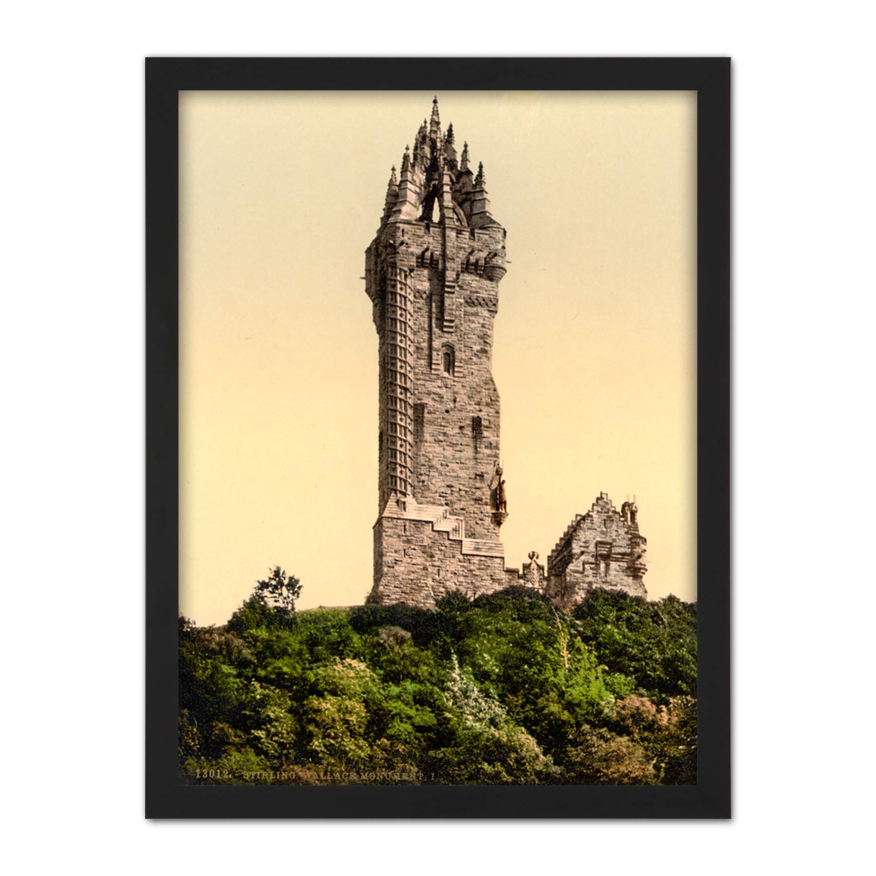 Artery8 Wallace Monument Stirling Photomechrome Artwork Framed Wall Art Print 18X24 Inch