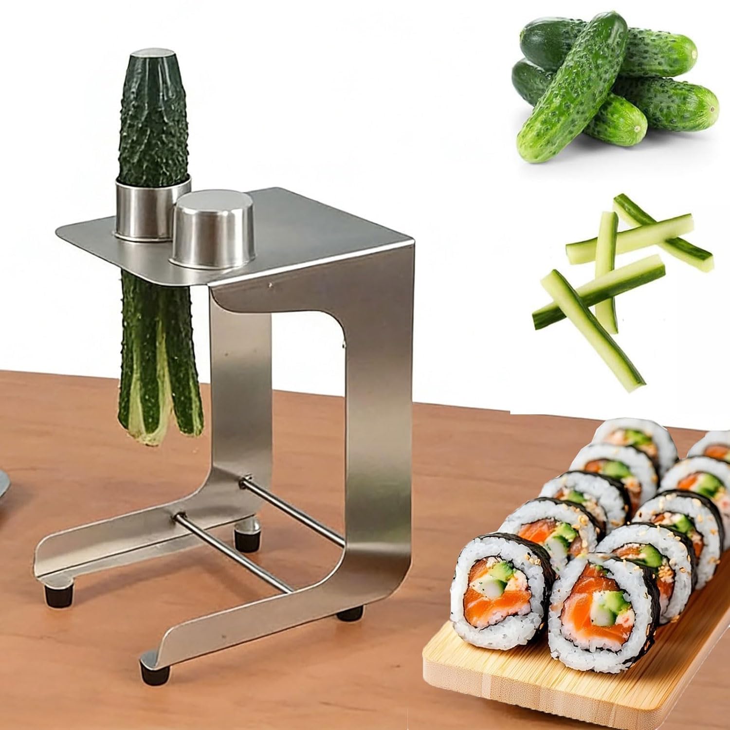 Manueller Gurkenschneider aus Edelstahl, Karottenstab-Maker, schnelles Schneidewerkzeug, leicht zu reinigen, für Kochen, Sushi-Vorbereitung, Heimgebrauch
