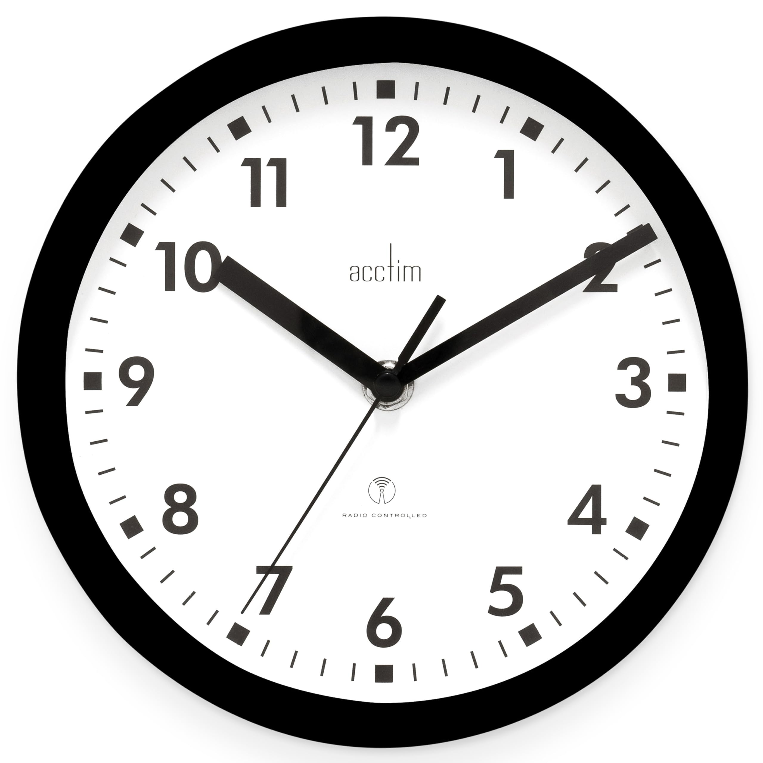 Acctim Nardo 20Cm Radio Controlled Wall Clock 74663 Black