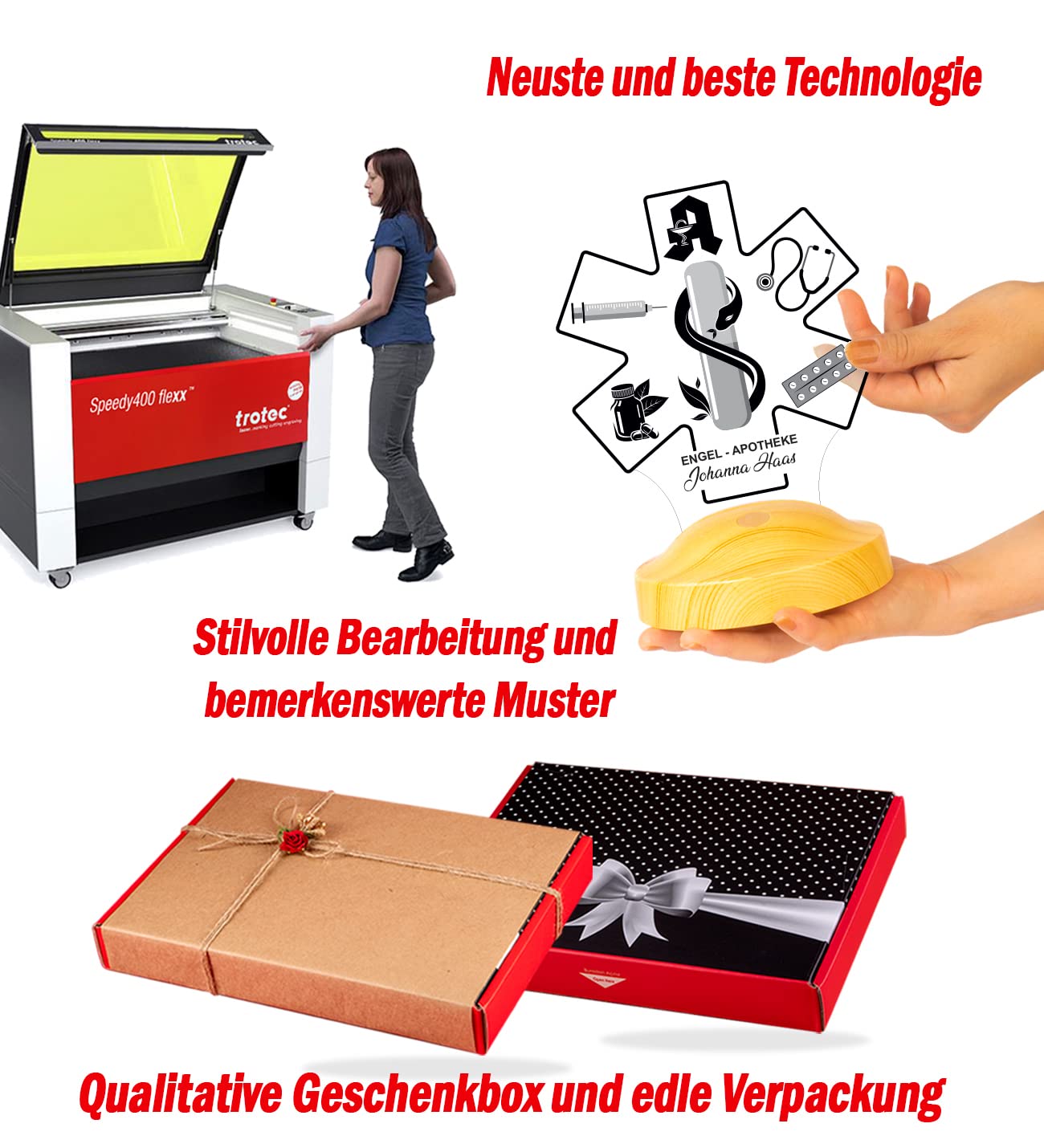 3D Led Lampe Personalisierte mit Namen Gravur Geschenke für Apothekerin Arbeitskollegen