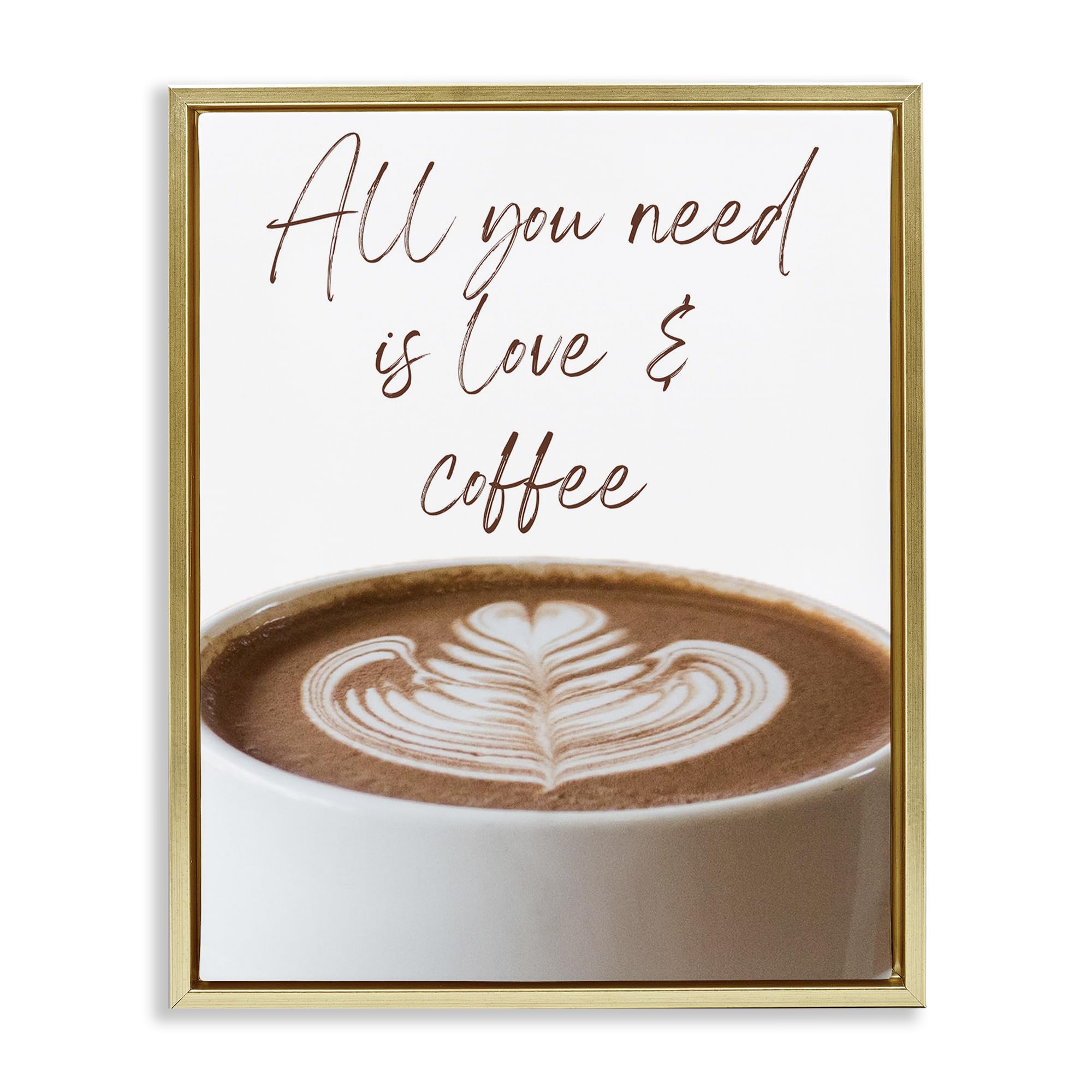 'All You Need Love & Coffee'| Floating Frame Canvas Art
