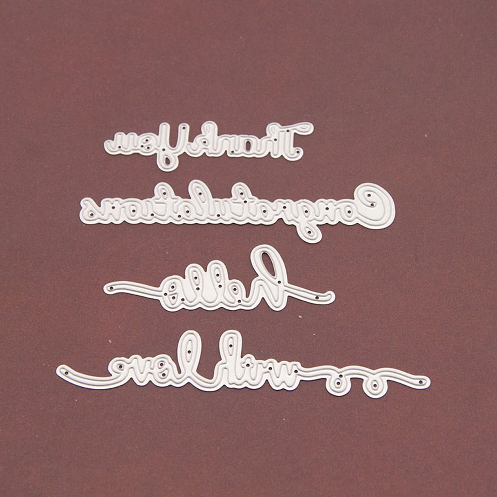 Fustelle in metallo, 15,0 x 10,6 cm, con frasi spagnole in rilievo, biglietti in rilievo, decorazione per album fotografici, artigianato fatto a mano