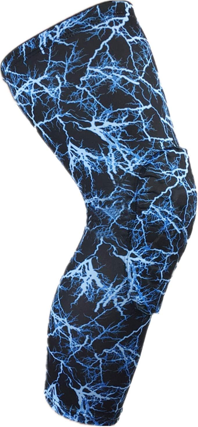 Adjustable Elastic Knee Support Brace Patella Safety Guard Strap (Lightning Blue, Large)
