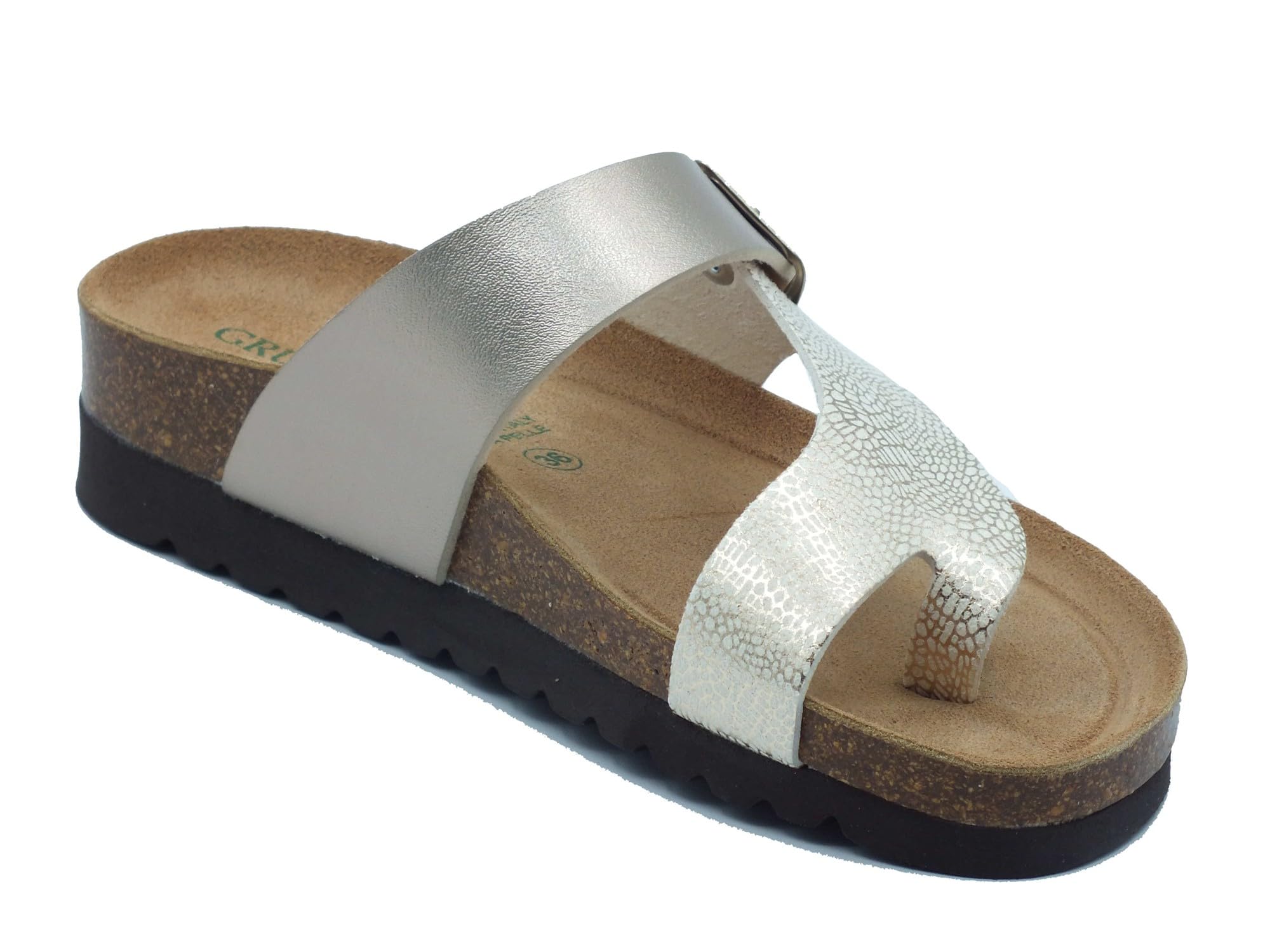 Grunland Hola CB1811 Sabbia Infradito per Donna in Ecopelle con Fibbia