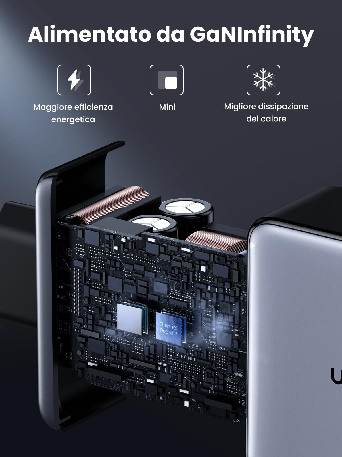 UGREEN Nexode 160W Caricatore USB C GaNInfinity Caricabatteria PD 3.1 | PPS 45W con 4 Porte Compatibile con MacBook Pro Air M5 M4 iPhone 17 Pro Max Air 16 15 14 Galaxy S26 25 24 Pixel 10 Pro iPad
