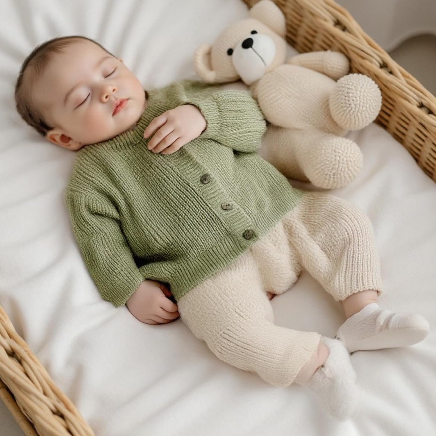 MAYUMMPY Toddler Baby Girl Boy Cardigan Long Sleeve Button Knit Sweater Fall Winter Knitwear Jacket Warm Solid Outfit Clothes - Image 4