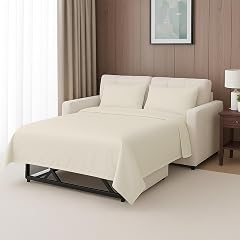 SKY BEDDINGS Sleeper Sofa Sheet Set - 4-Piece Queen Size Sofa Sheets Ultra-Soft Double Brushed Microfiber 8 Deep