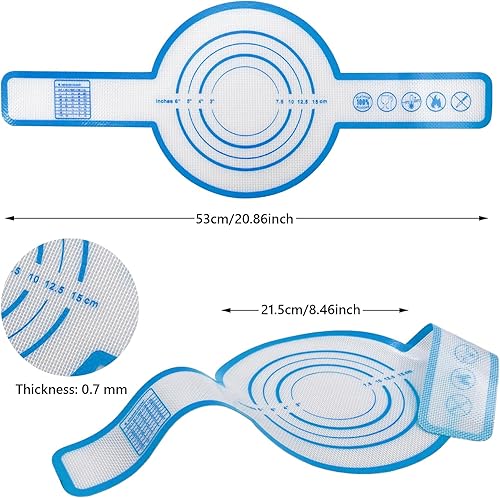 Miniatura 2 de LYHLYA 2 alfombrillas de silicona para hornear para horno holandés, honda de pan de silicona con asas largas, suministros reutilizables para hornear