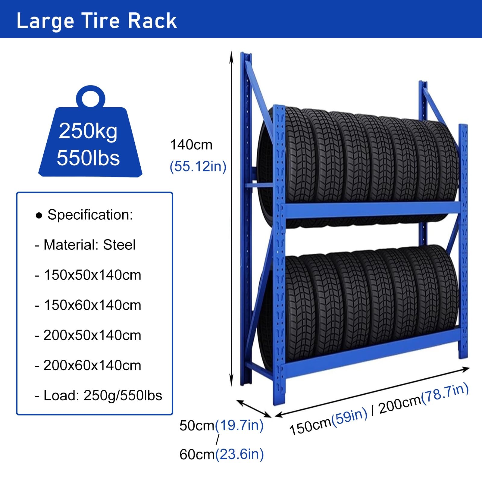 Scaffale portaoggetti per pneumatici resistente – Espositore salvaspazio per auto e officine domestiche – efficiente organizer per pneumatici per il massimo utilizzo dello spazio