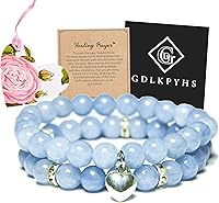 Vista 15 de 2Pcs Healing Crystal Bracelets for Women Handmade Beaded Bracelet Healing Prayers Crystal 8mm Natural Stone Beads Bracelet Stress Relief Get Well