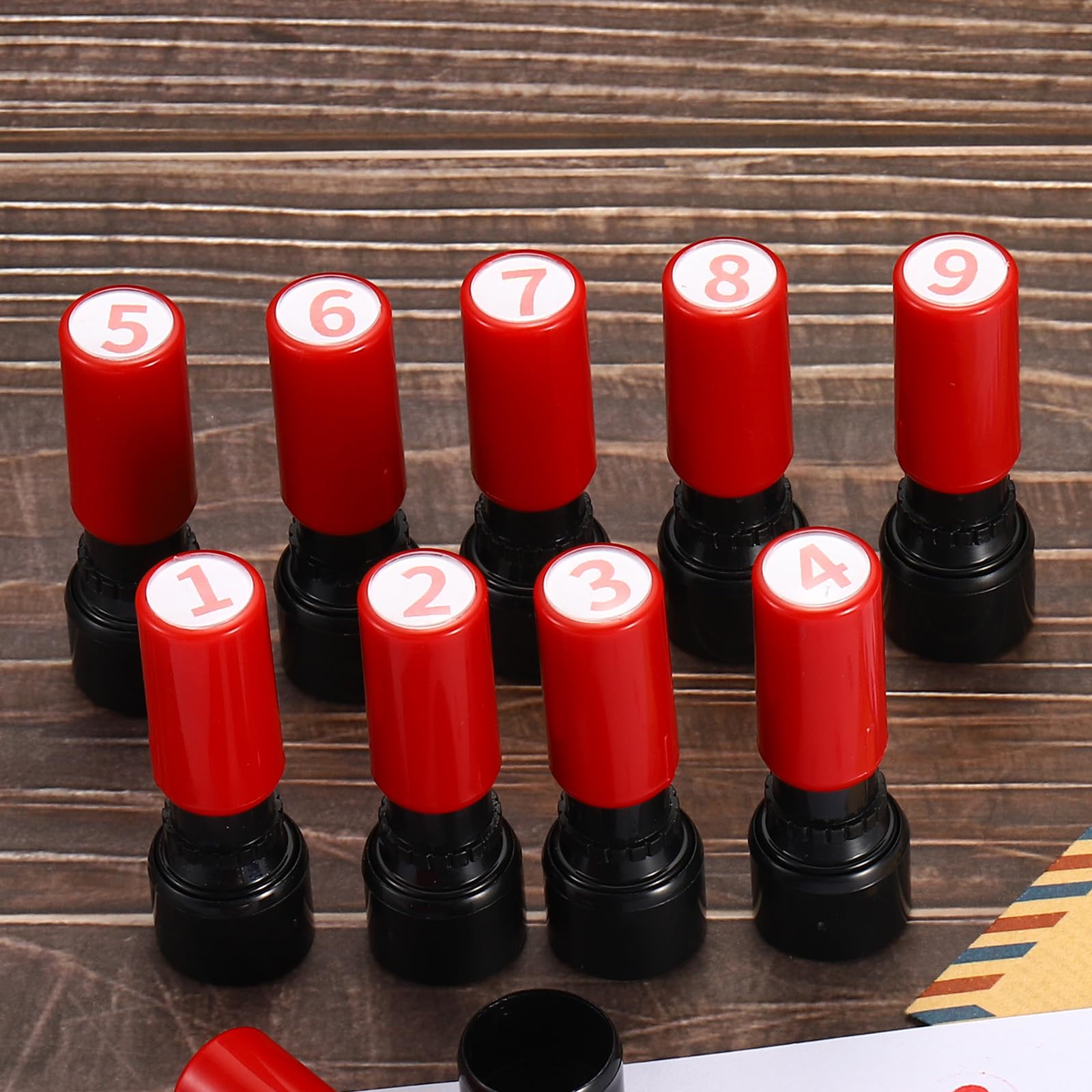 YOKIVE Number Stamp, Character Stamper with Ink Decorate Postcards, Great for Classroom Festivals Style 1 (Red, Number 4) - Image 4