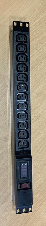 Metered Rack Single Phase PDU 250V 10A, Inlet C14 (Rear), 1U Rack Mount ...