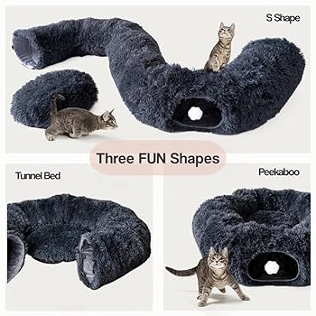 Cat Donut Tunnel Odoland Large Cat Tunnel With Plush Bed Multifunctional Foldable Cattasaurus Peekaboo Cat Cave