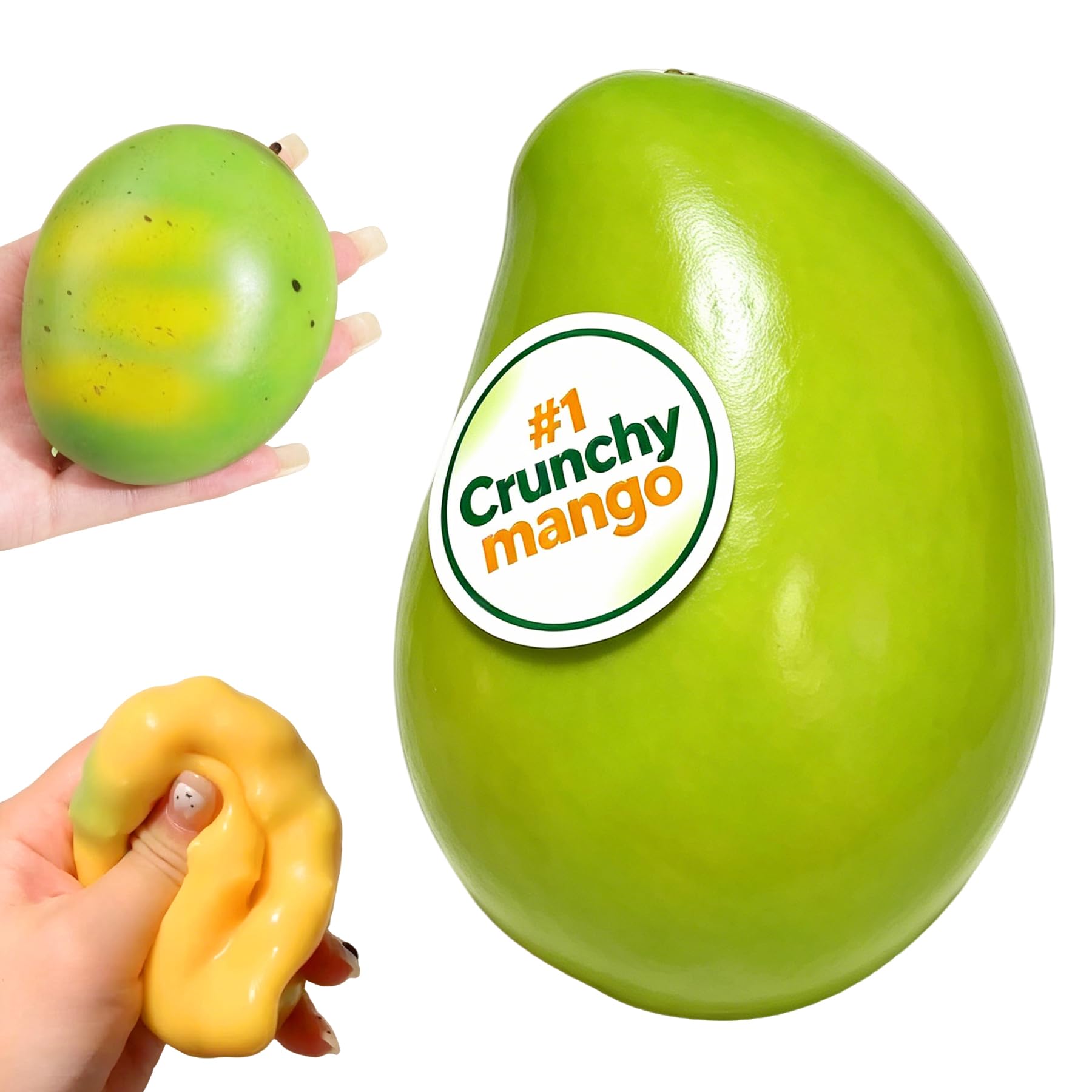 Crunchy Mango Squishy Asmr Bead Filled, Slow Rising Squeeze Fidget Toy