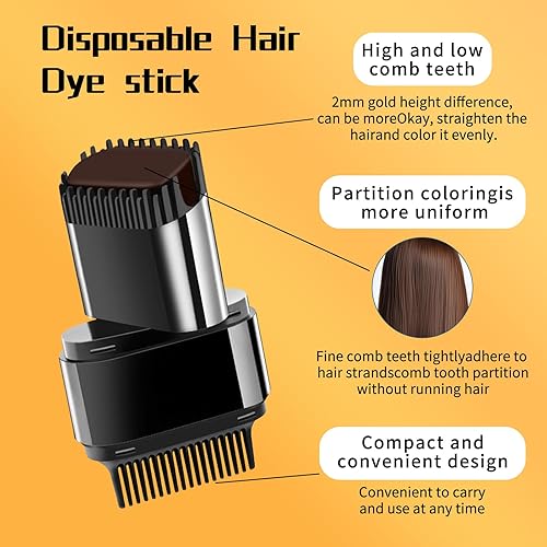 Miniatura 4 de Cepillo de tinte para el cabello, barra de color de cabello, peine portátil de tinte para el cabello para cobertura de cabello gris, impermeable y a