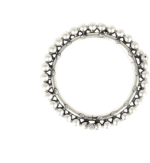 Shyle 925 Sterling Silver Bangle/Bracelet, Tattva Versatile Ball Kada, Well Stamped with 925,Traditional Silver Kada, Hand...