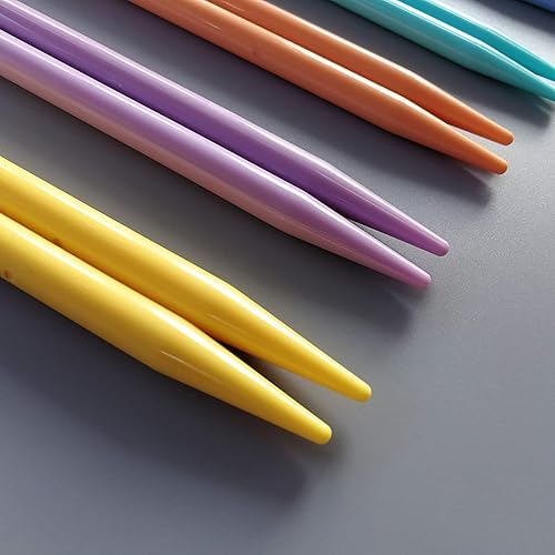 Miniatura 3 de LissomPlume - Agujas de tejer de doble punta, plástico, 14 unidades, Colorido