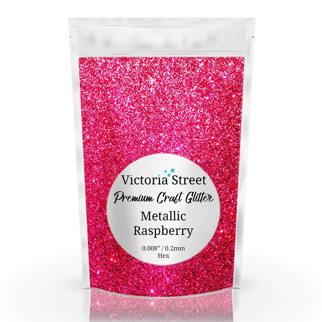 Victoria StreetGlitter - Metallic Raspberry - Fine 0.008" / 0.2mm Pink Fuchsia[100 Grams]