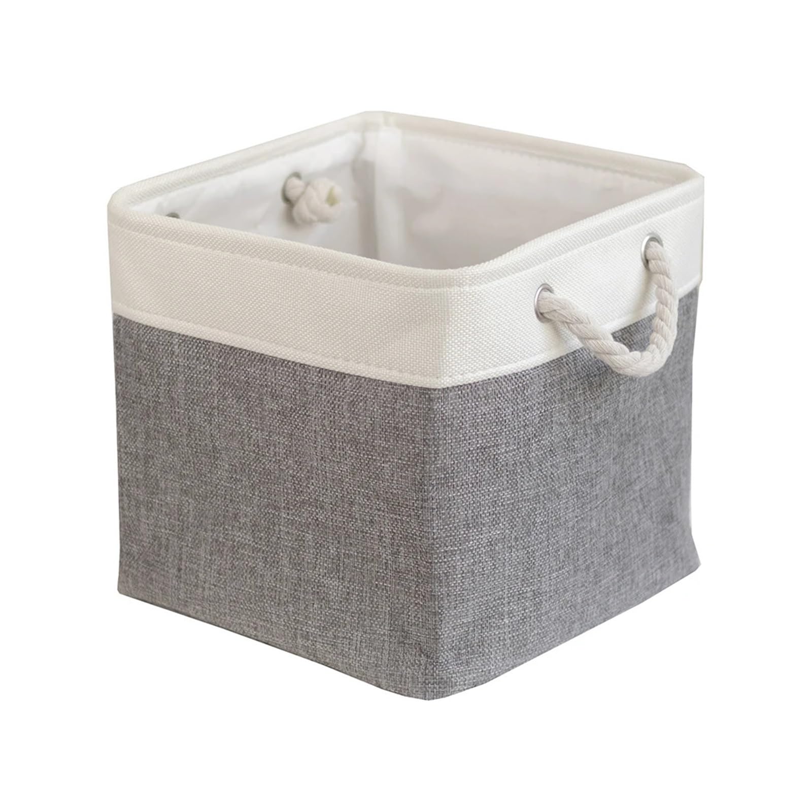 Fabric Storage Basket Foldable Storage Cubes Bins For Home Collapsible Fabric Baskets With Ropes Office Closet Clothes Organizer(White,28X28X28)