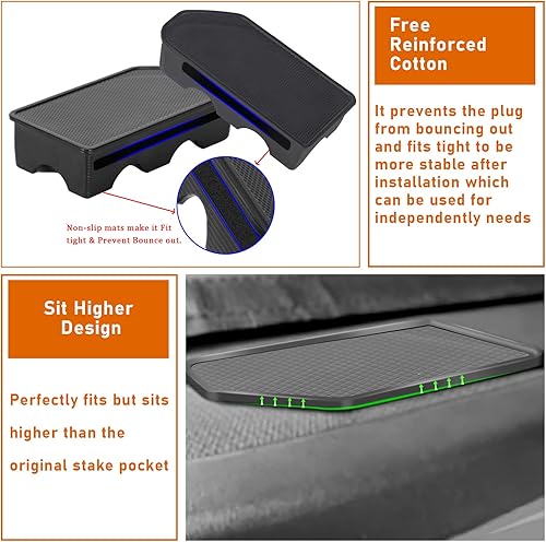 Miniatura 3 de Fundas de bolsillo con estacas para riel de cama para Chevy SilveradoGMC Sierra 1500 y 2015-2019 SilveradoSierra 25003500 HD 2014-2018, accesorios