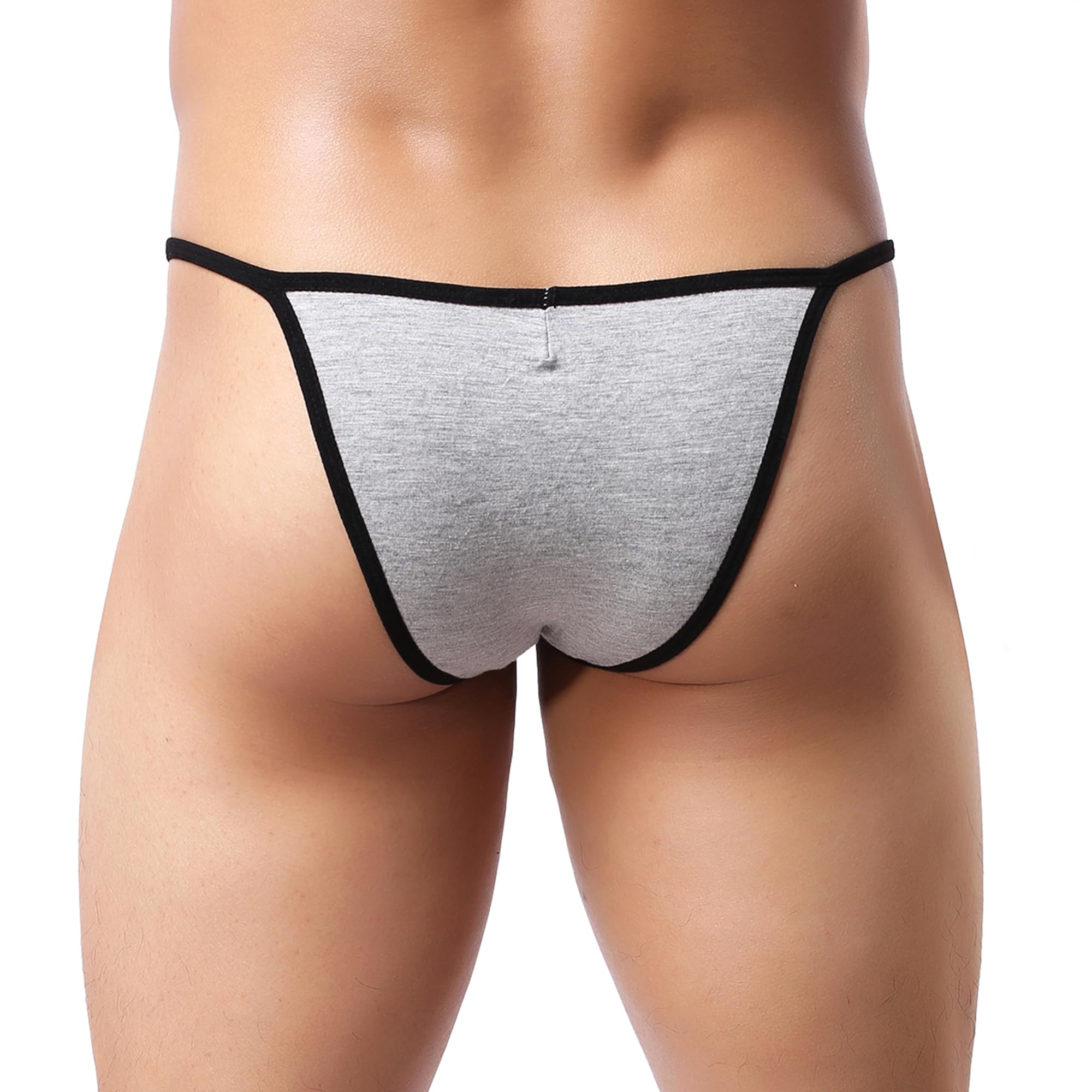 QiaTi Ropa Interior de Tanga para Hombre Sexy G-String Calzoncillos de Tiro bajo Traje de baño Bikini Jockstrap Paquete de 4