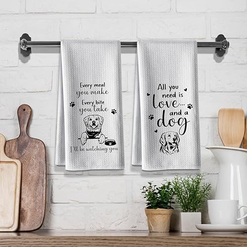 Miniatura 8 de Hcaredee Toallas de cocina, divertidas toallas de cocina con temática de gatos, 16 x 24 pulgadas, paquete de 2, toallas de mano lindas de saco de