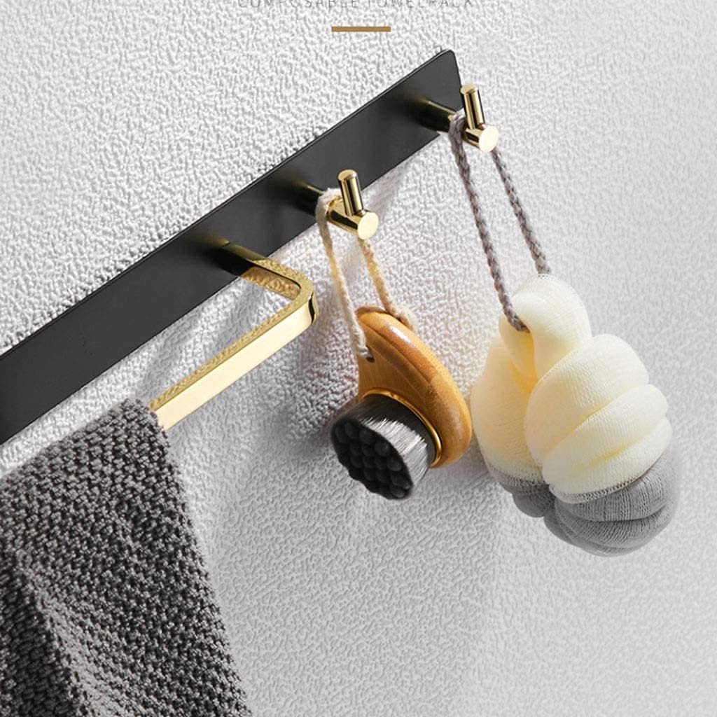 Portasciugamani a parete in acciaio inox con 2 ganci (blu: monocolore)
