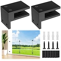 Vista 12 de LukLoy Abrazadera de Barandilla, Soporte de Acero Inoxidable 304 Negro para Barandilla de Balaustrada de Vidrio Valla de Piscina (1, 90 Grados)