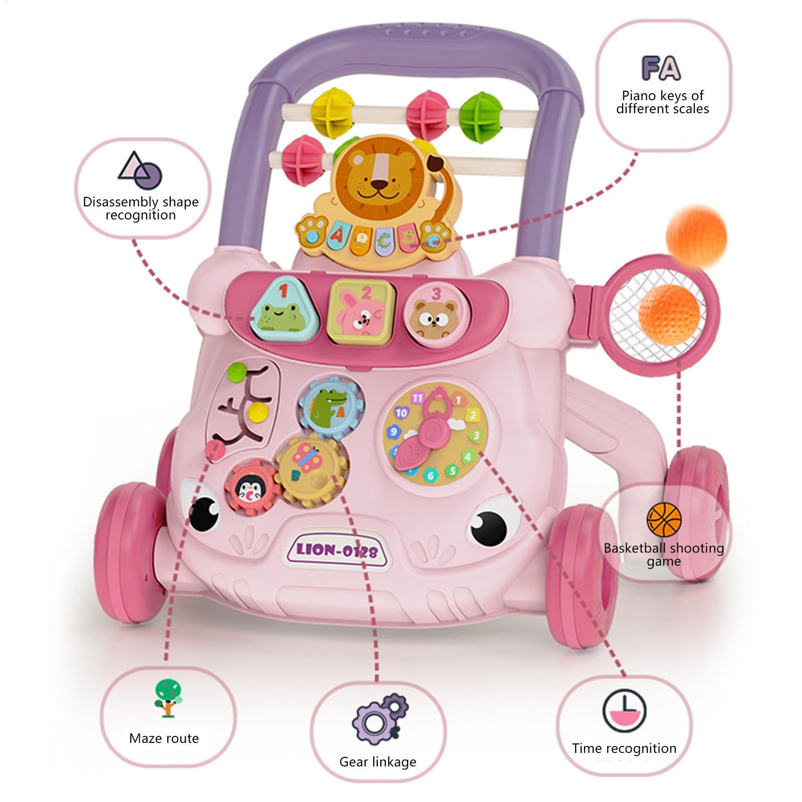Trotter di attività per bambini, trotter per bambini con ruote | Seat Walker Active Activioning Stand | Baby stable, walker di sviluppo