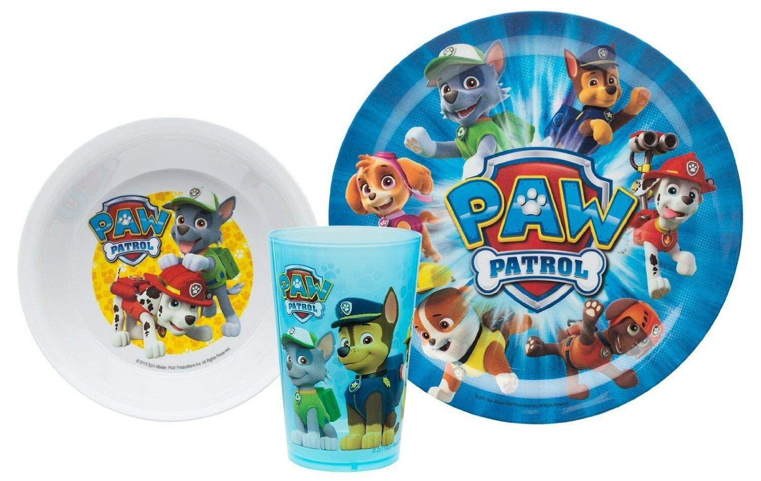 Paw Patrol Fun Mealtime Set (3 Pieces),Zak Designs,yellow, white, blue, orange