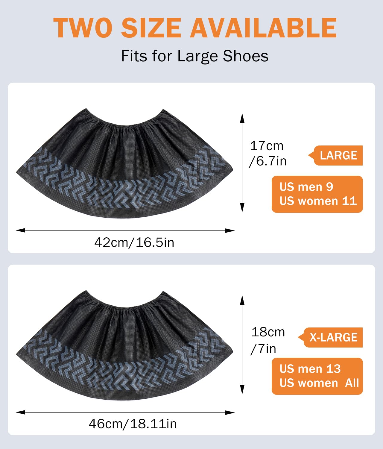 Fundas desechables antideslizantes: fundas profesionales para zapatos, botines duraderos para zapatos, fundas reciclables para zapatos y botas, talla única (paquete de 100)