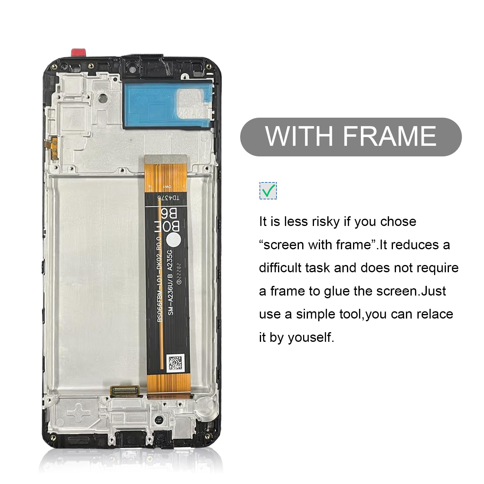 Dinow - Pantalla para Samsung Galaxy A23 5G SM-A236U, SM-A236U1, SM-A236B, SM-A236B/DS, SM-A236B/DSN, SM-A236E Full LCD Touch para Samsung Galaxy A23 Display (con herramienta de reparación)