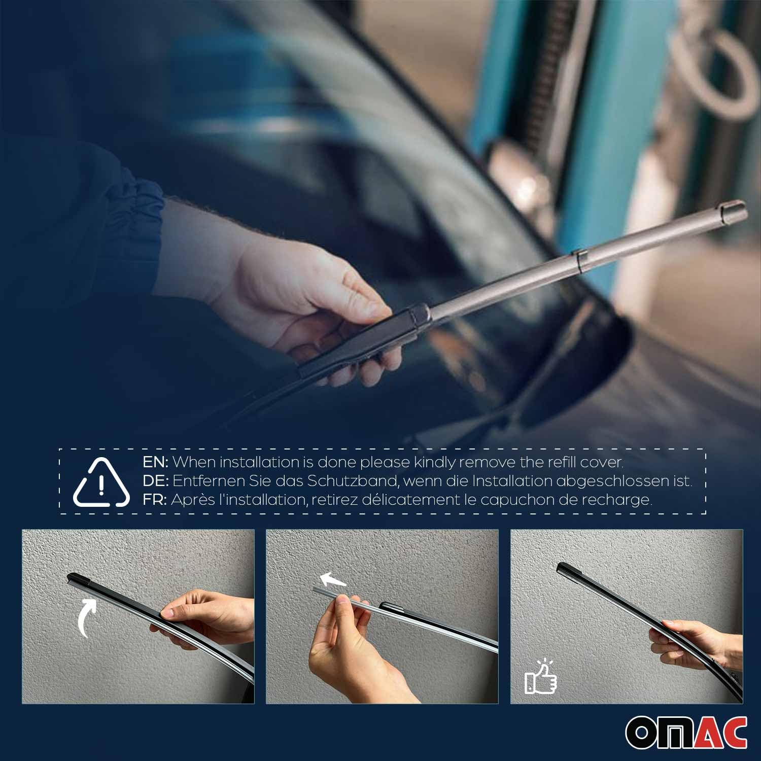 OMAC Spazzole Tergicristallo Wischerblätter Anteriore + Posteriore Set compatibile con Fiat Punto 2000-2010